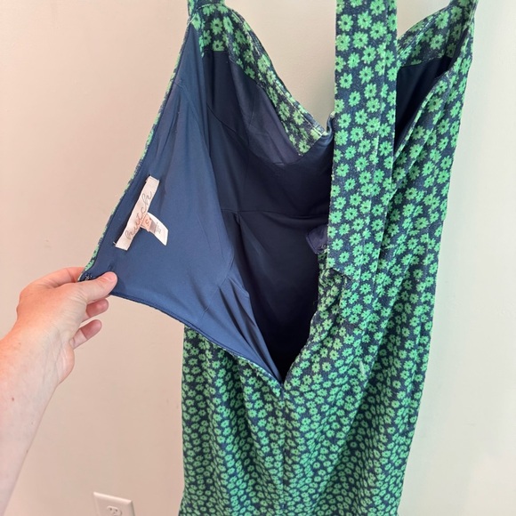 Anthropologie Hutch Blue Green Floral Halter Corset Midi Dress Small - Picture 5 of 10